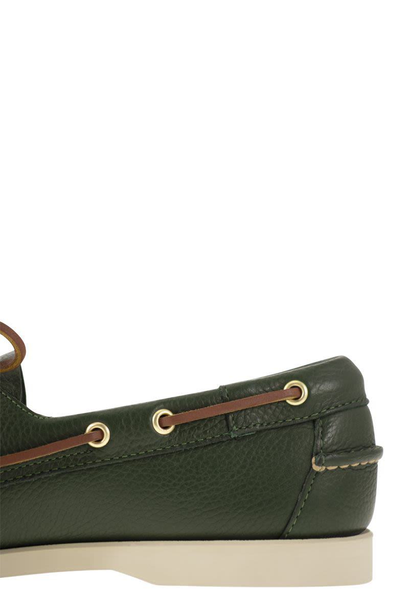 Shop Sebago Portland - Moccasin With Grained Leather In Green