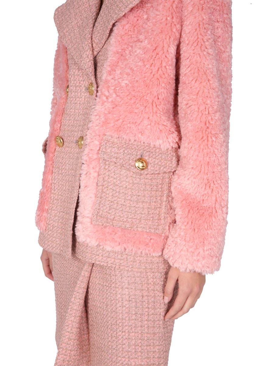 Shop Boutique Moschino Mat Jacket In Pink