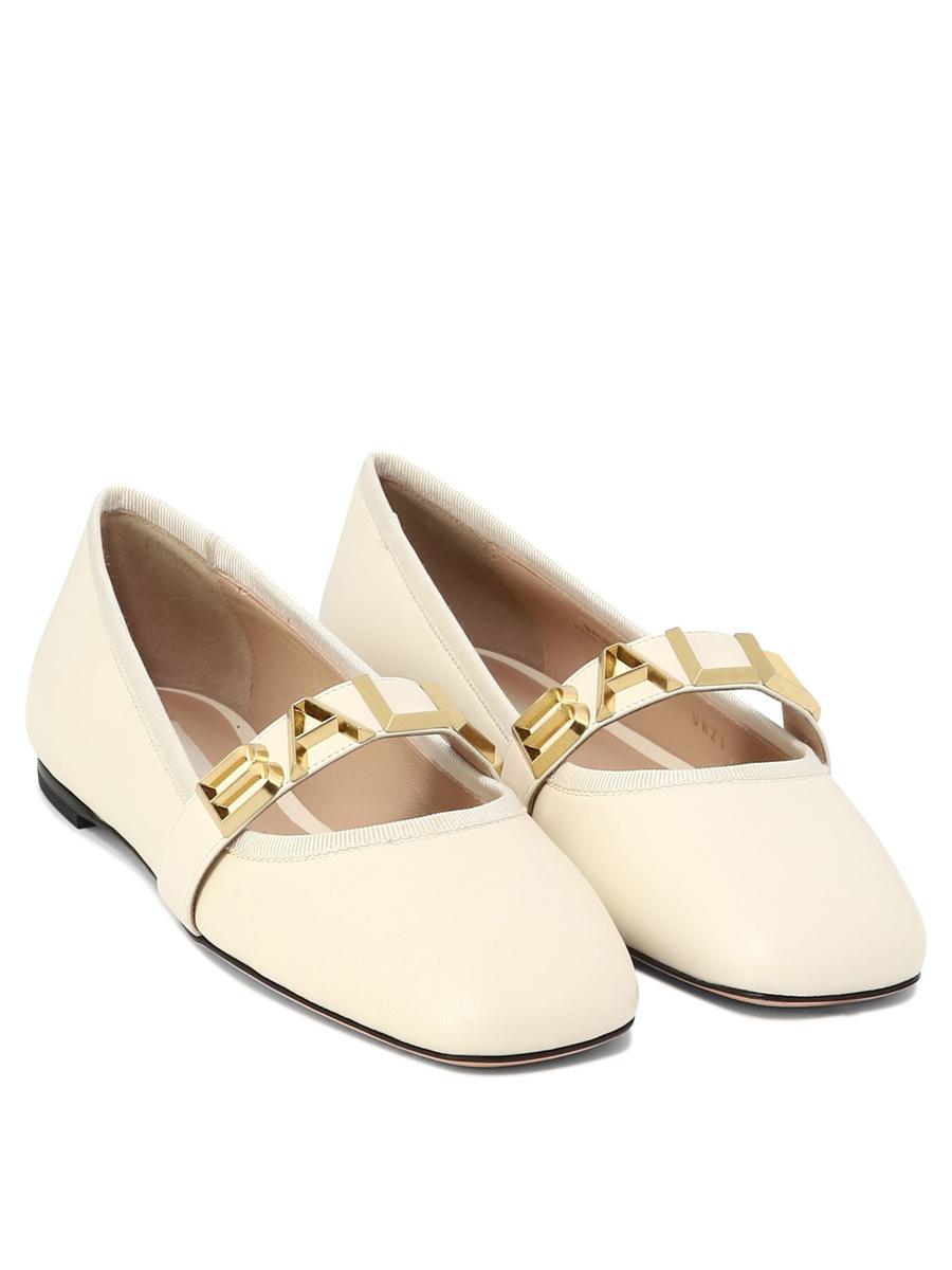 Shop Bally "balby" Ballet Flats In White