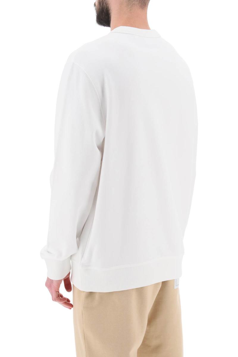 Shop Burberry 'rayner' Crew-neck Sweatshirt With Equestrian Knight In Bianco