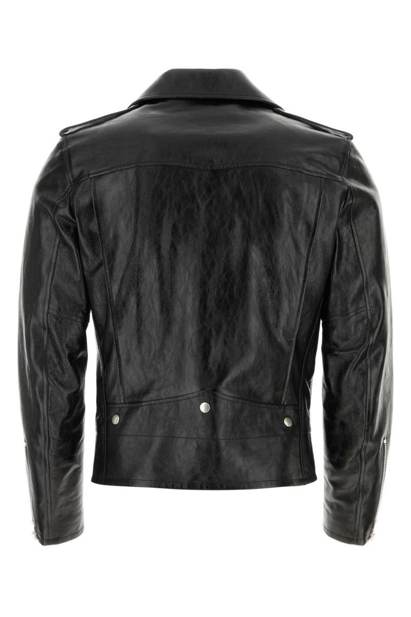 Shop Saint Laurent Leather Jackets In Black