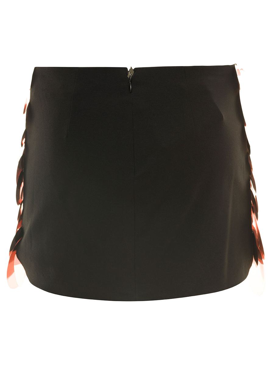Shop Attico Rose Gold Rue Miniskirt With Sequins At The Front In Rayon Woman In Grey