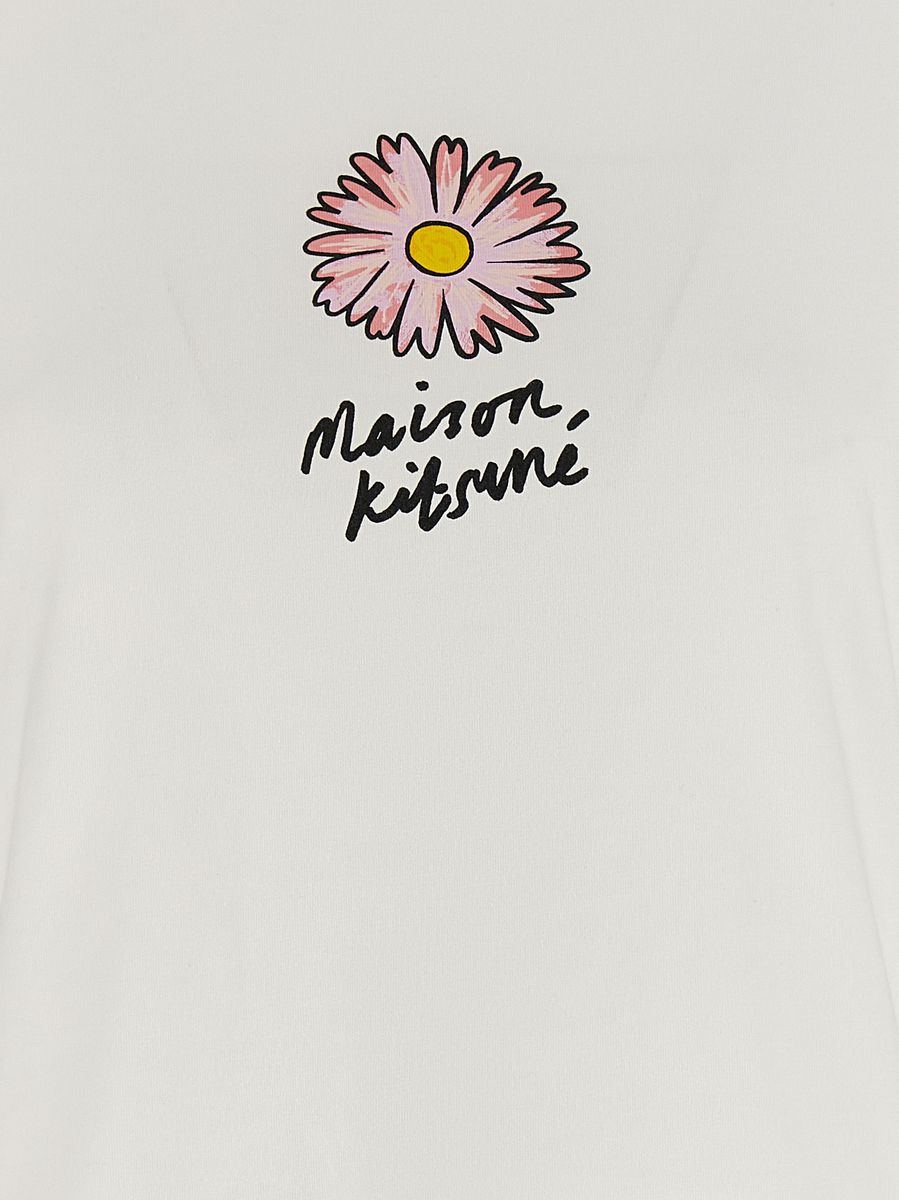 Shop Maison Kitsuné 'floating Flower' T-shirt In White