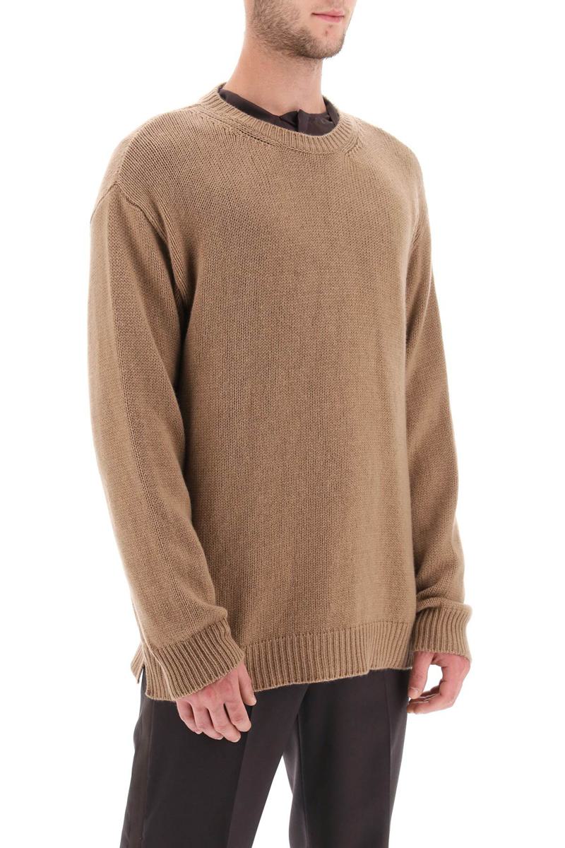 Shop Valentino Cashmere Sweater With Stud In Beige