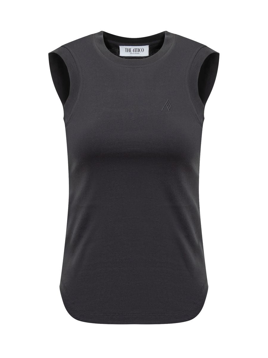 Attico The Tank Top Light Jersey In Gray