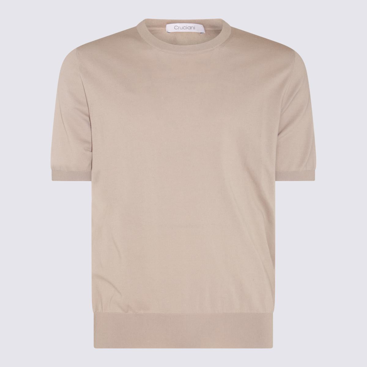 Shop Cruciani Camel Cotton T-shirt
