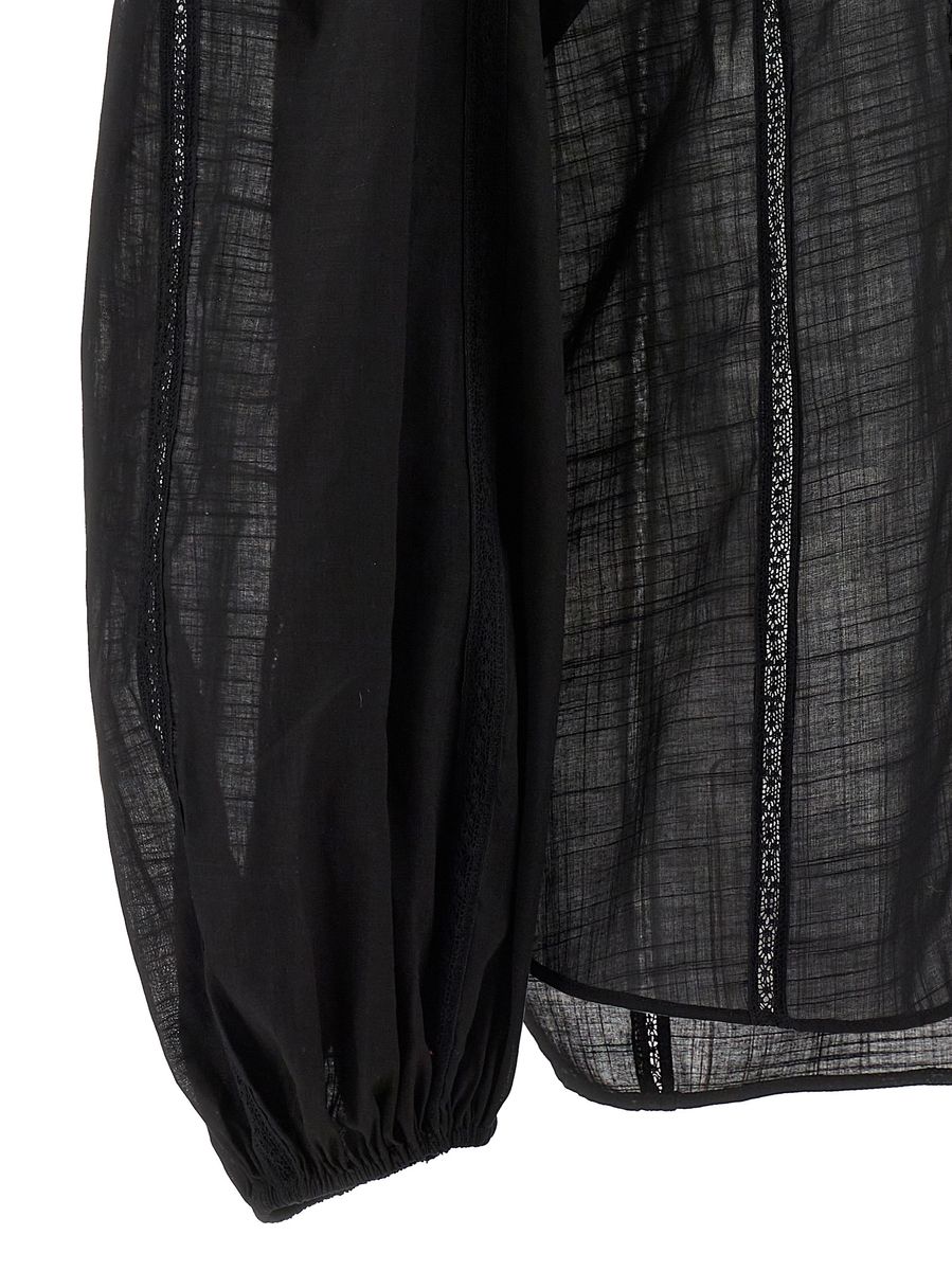 Shop Zimmermann 'halliday Lace Trim' Shirt In Black