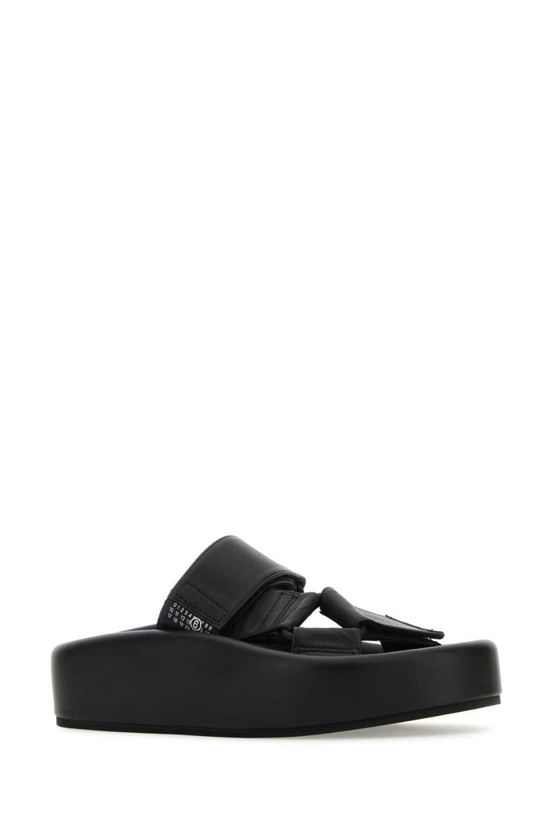 Shop Mm6 Maison Margiela Slippers In Black