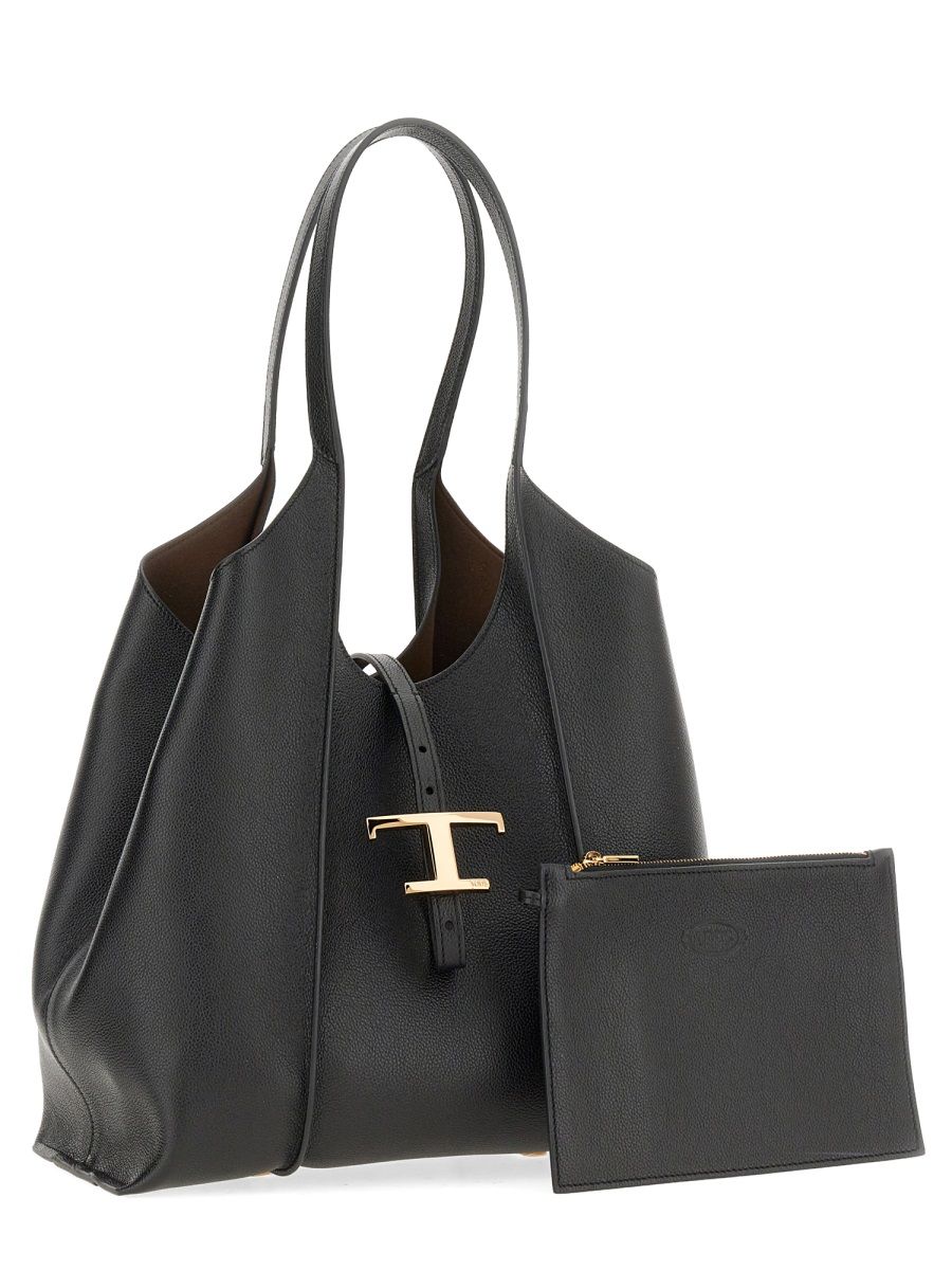 Tod's Timeless T Tote Bag In Black