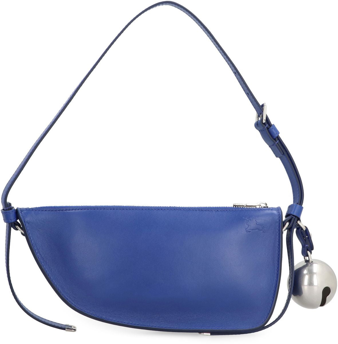 Shop Burberry Shield Sling Leather Mini Shoulder Bag In Blue