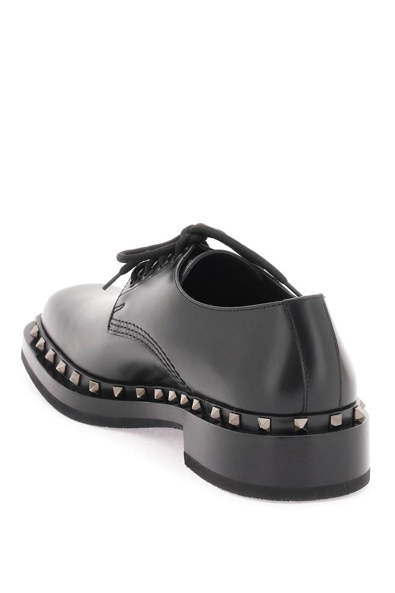 Shop Valentino 'rockstud M-way' Derby Shoes In Nero