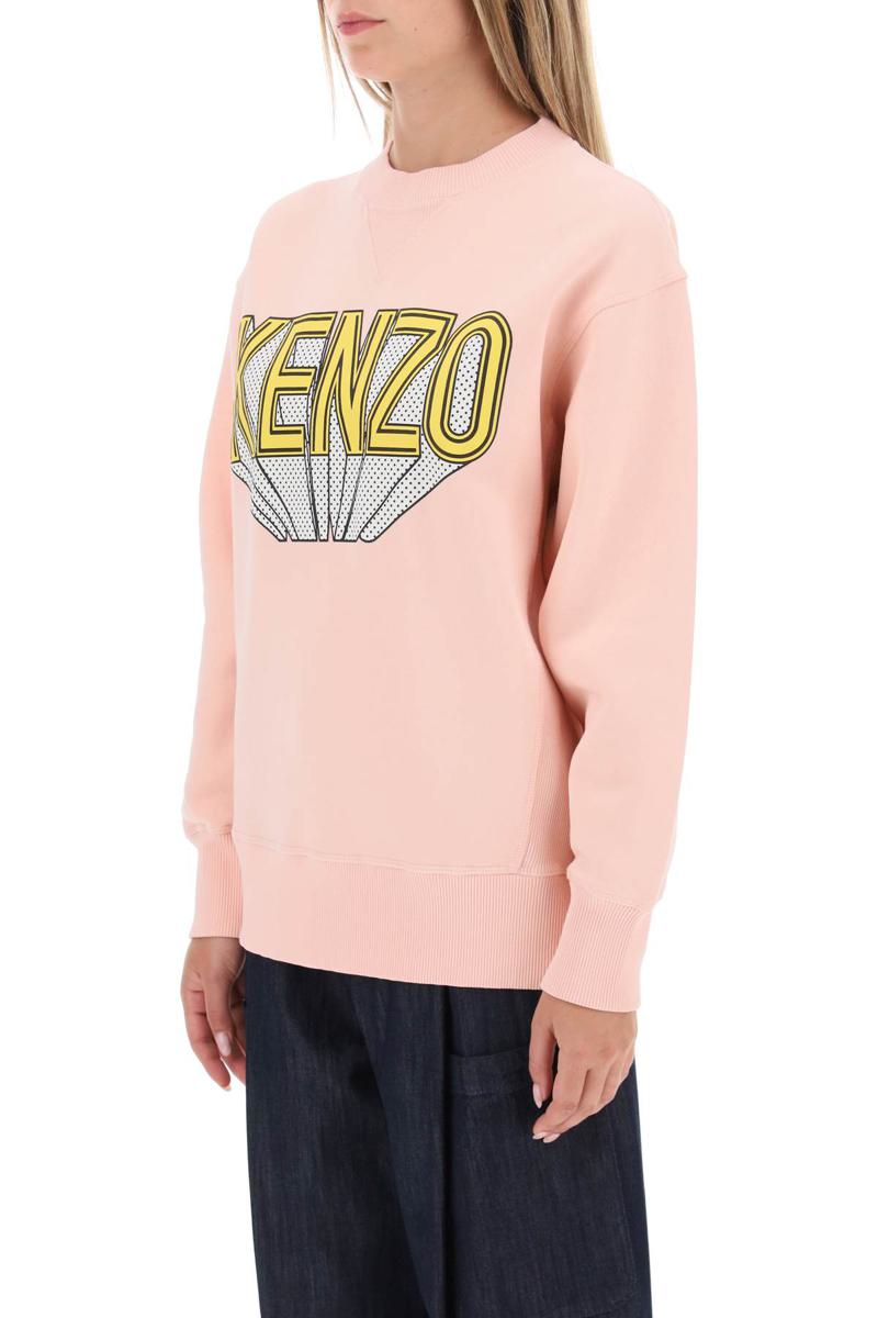 Shop Kenzo 3d-printed Crew-neck Sweatshirt In Rosa