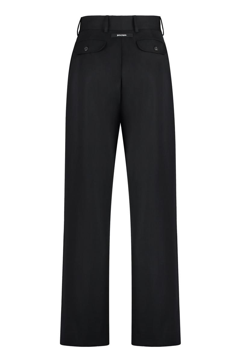 Shop Palm Angels Wool Blend Trousers In Black