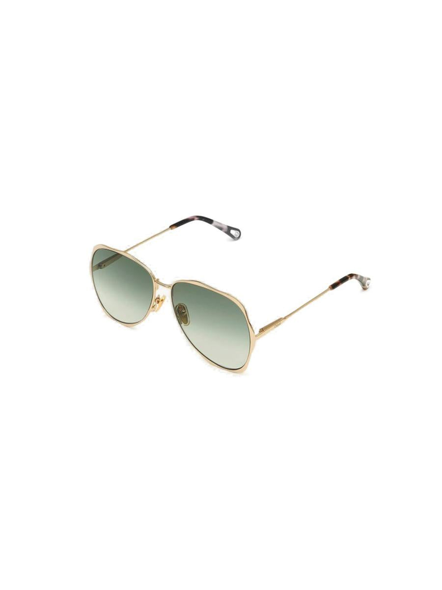 Shop Chloé Sunglasses In Goldggreen
