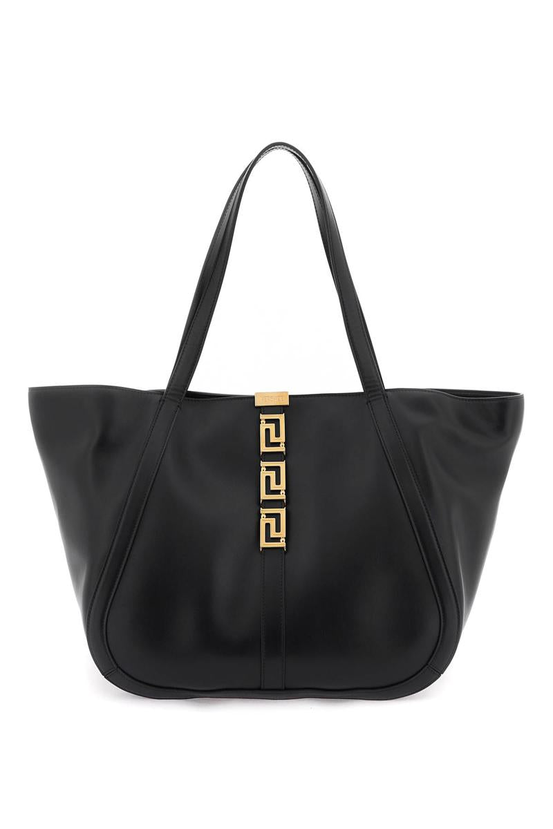 Shop Versace Greca Goddess Tote Bag In Nero