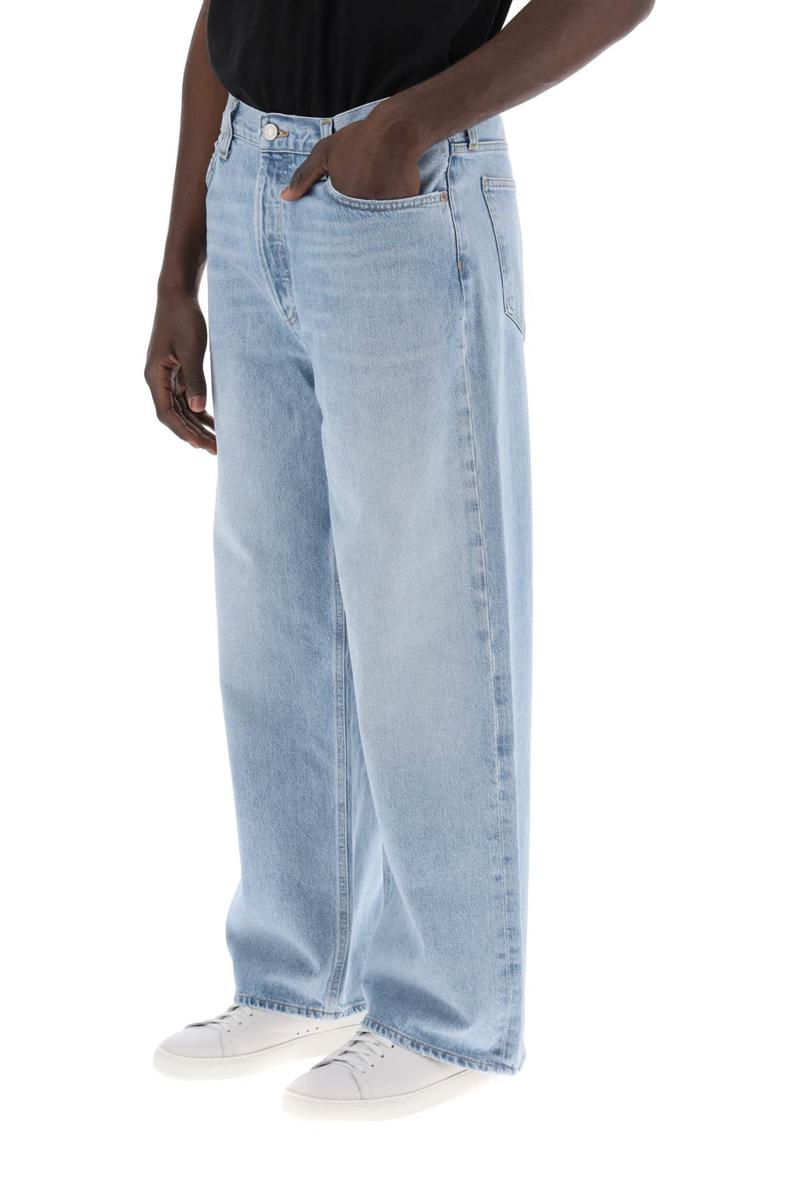 Shop Agolde Baggy Slung Jeans In Blu