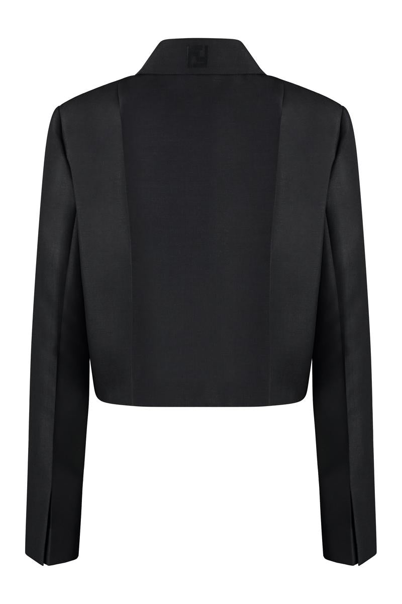 Shop Fendi Wool And Mohair Blazer In Black