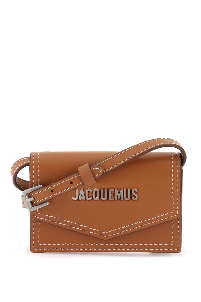 Shop Jacquemus 'le Porte Azur' Crossbody Cardholder In Marrone