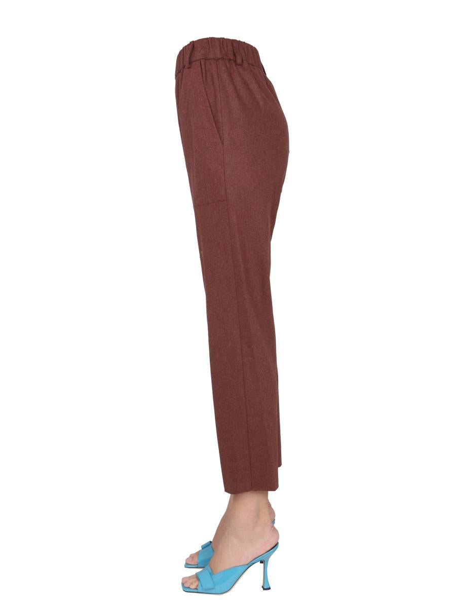 Shop Alysi Cigarette Pants In Brown