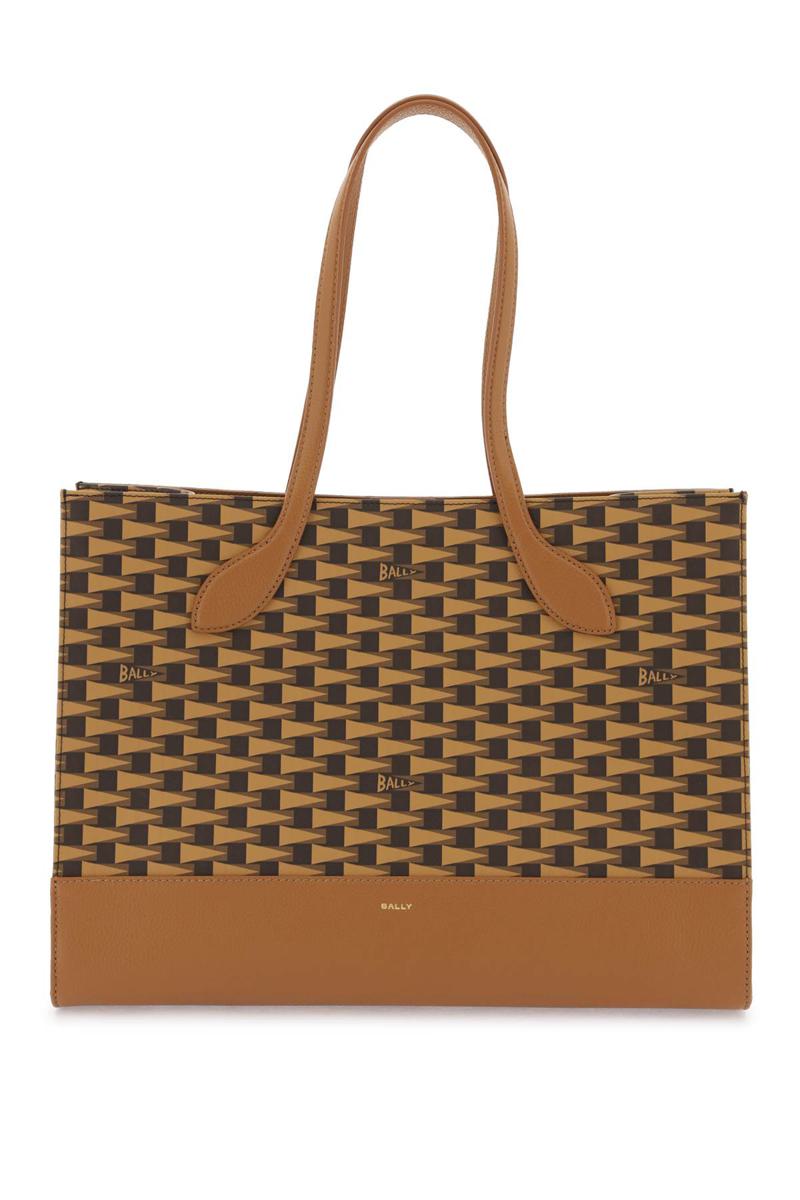 Shop Bally 'pennant' Tote Bag In Marrone