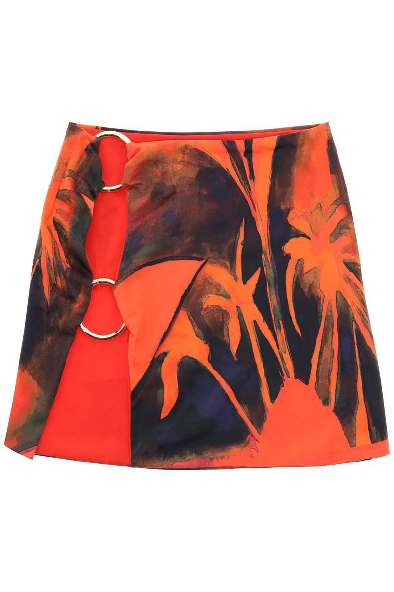 Shop Louisa Ballou Double Ring Mini Skirt In Rosso