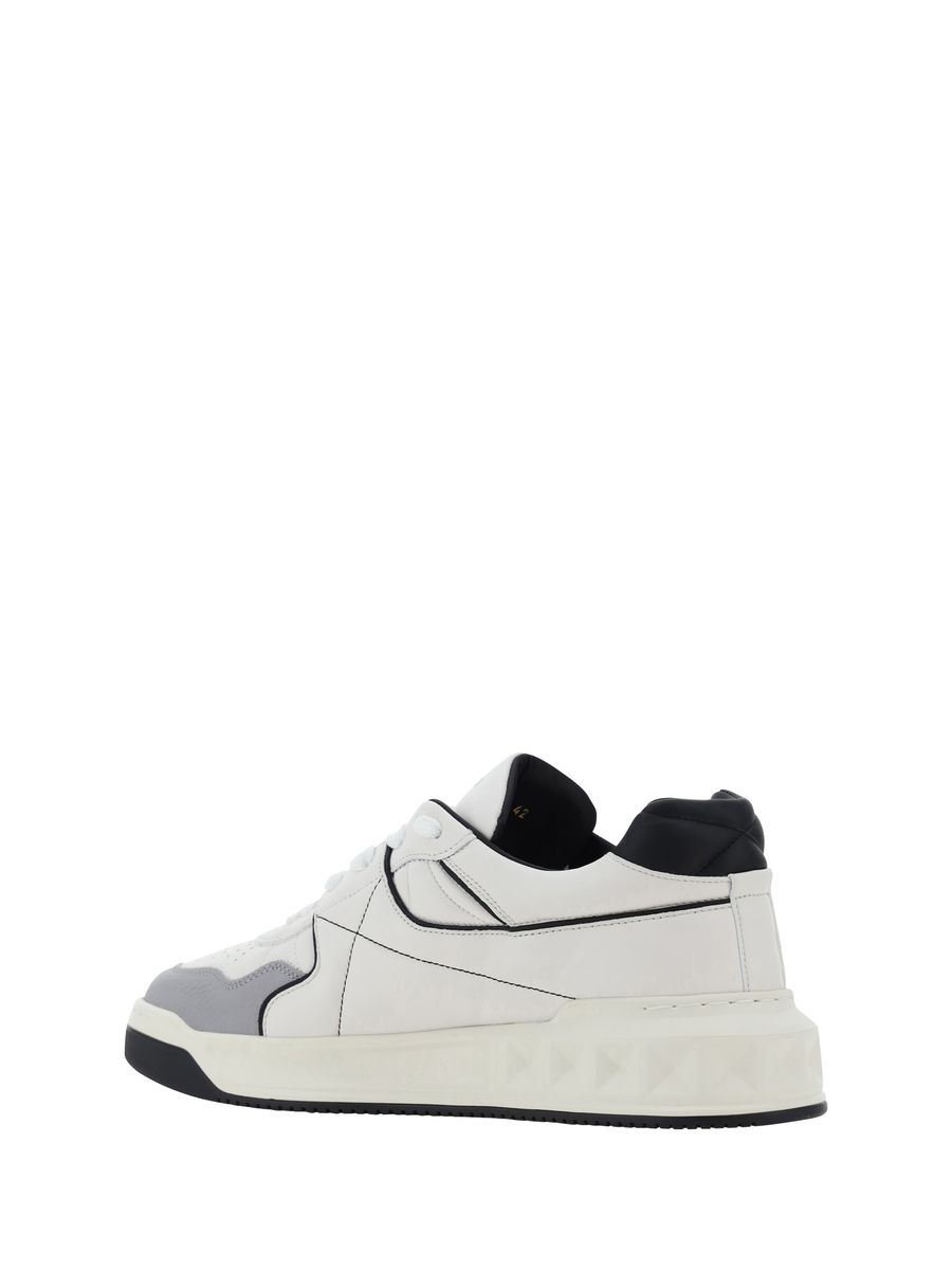 Valentino Garavani Multicolor Nappa Leather One Stud Sneakers In White