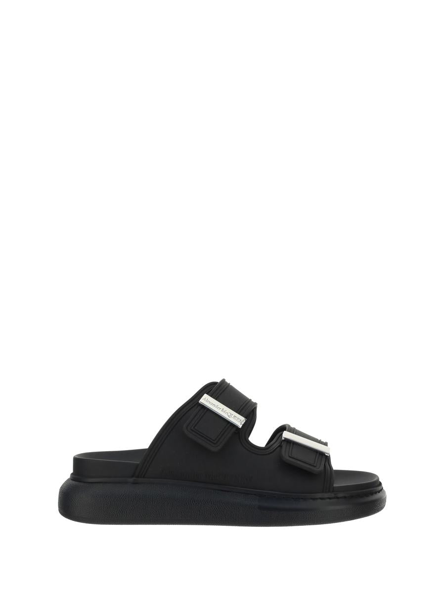 Shop Alexander Mcqueen Sandals In Black/silver