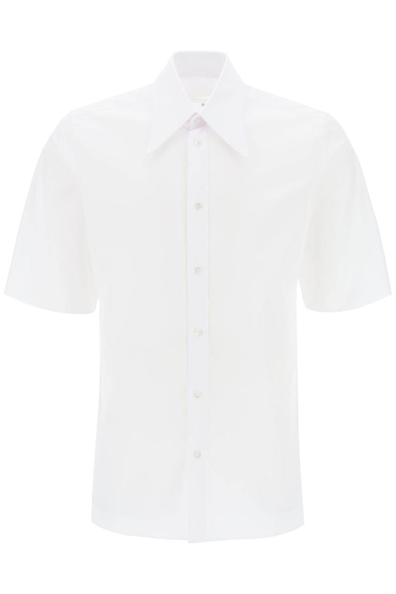 Shop Maison Margiela "shirt With Studded In Bianco