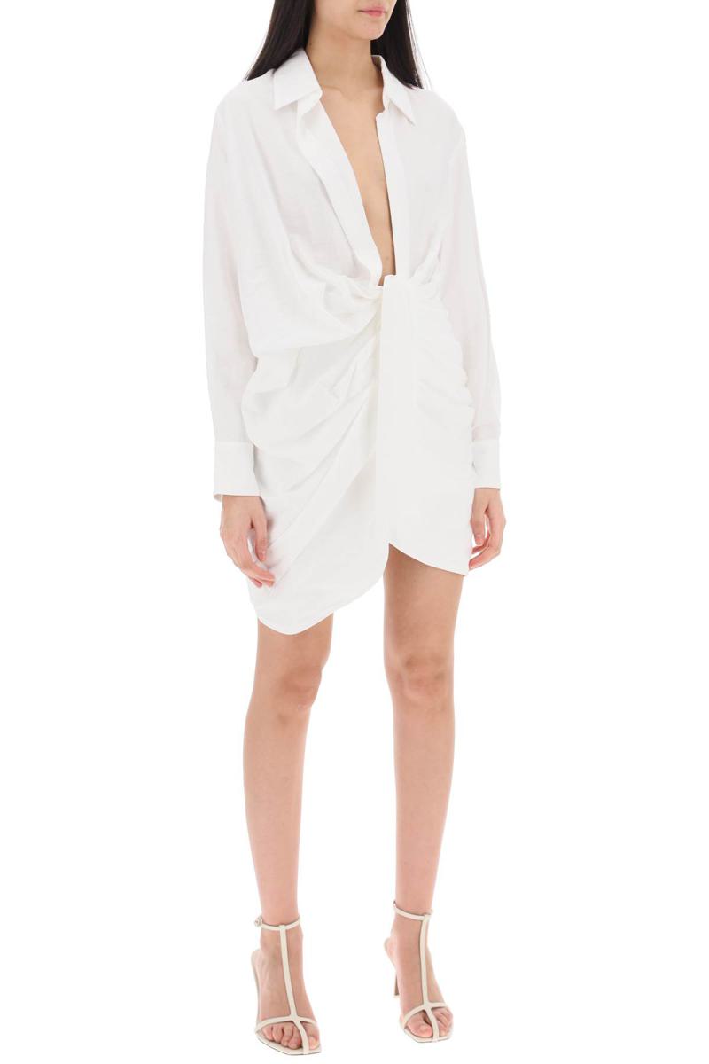 Shop Jacquemus La Robe Bahia Mini Dress In Bianco