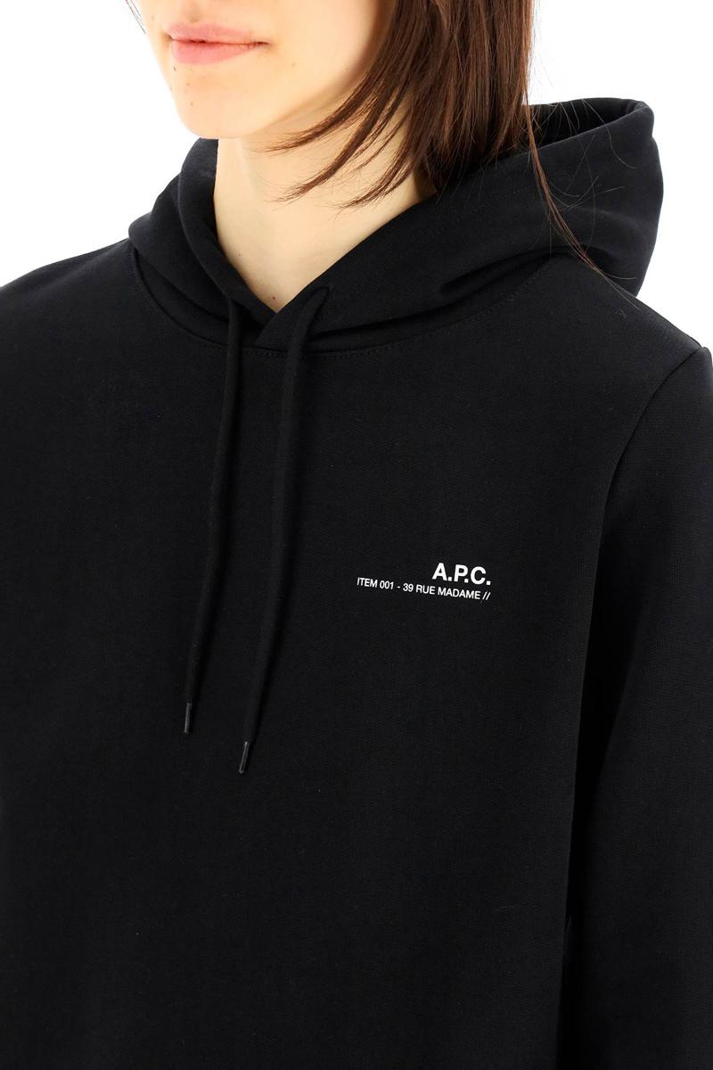 Shop Apc Hoodie With Logo Print In Nero