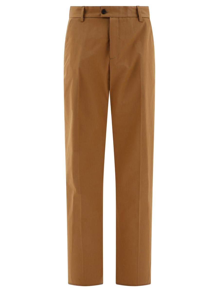 Alexander Mcqueen Tailored Trousers With Back Logo In Brown