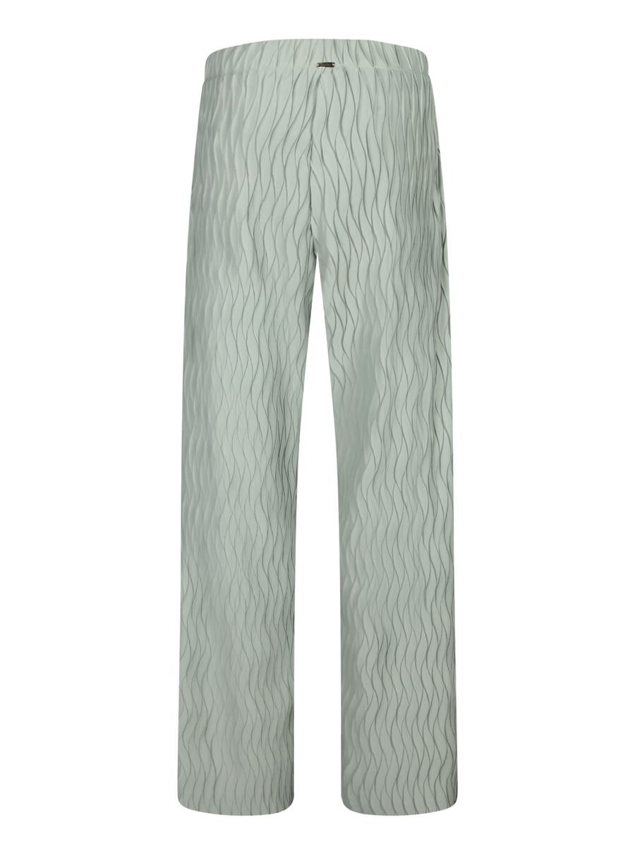 Herno Textured Green Trousers With And Drawstring Waist In Green