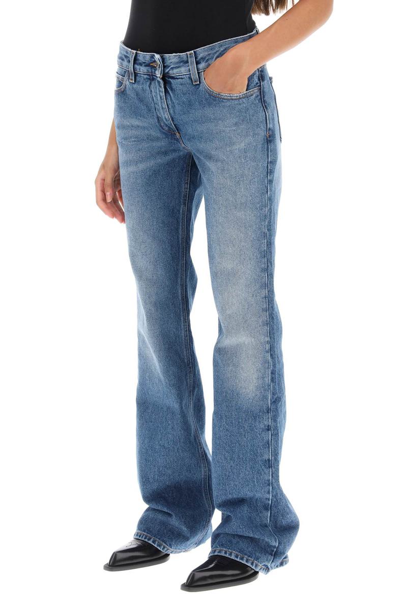 Shop Off-white Bootcut Jeans In Blu