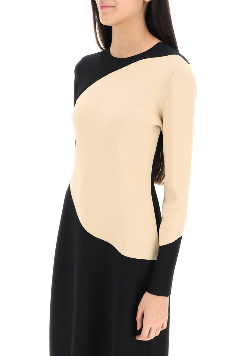 Shop Tory Burch Color-block Knit Dress In Nero