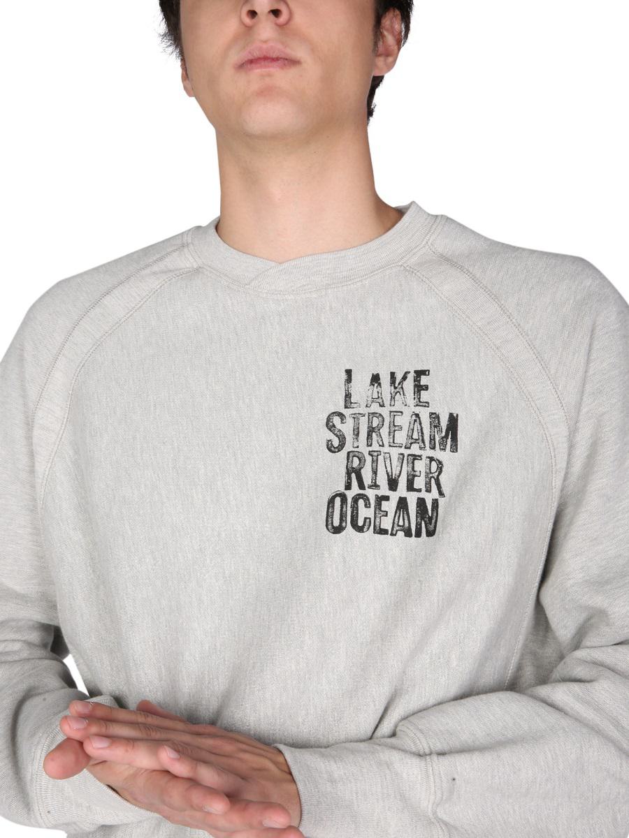 Shop Engineered Garments Printed Sweatshirt In Grey