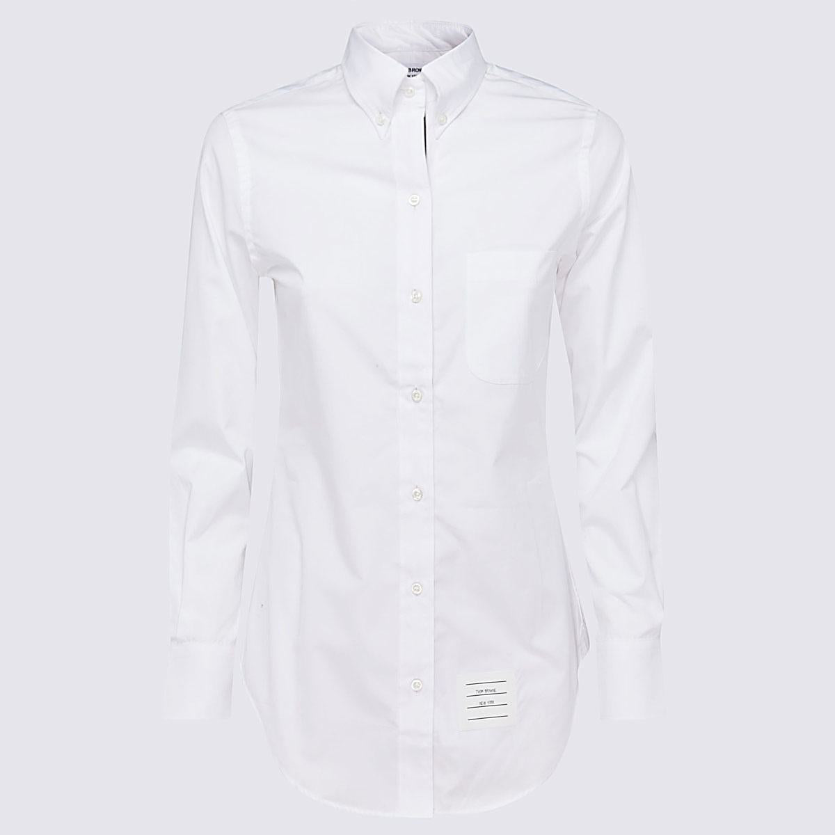 Thom Browne Woman Shirt White Size 6 Cotton, Viscose