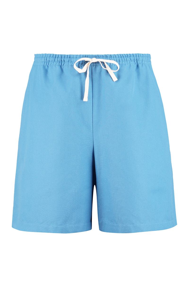 Shop Gucci Cotton Shorts In Blue