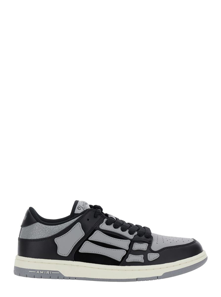 Amiri 'skel Top Low' Black Sneakers With Skeleton Patch In Black