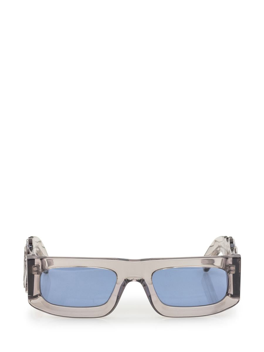 Evangelisti Sunglasses With Flames In Blue
