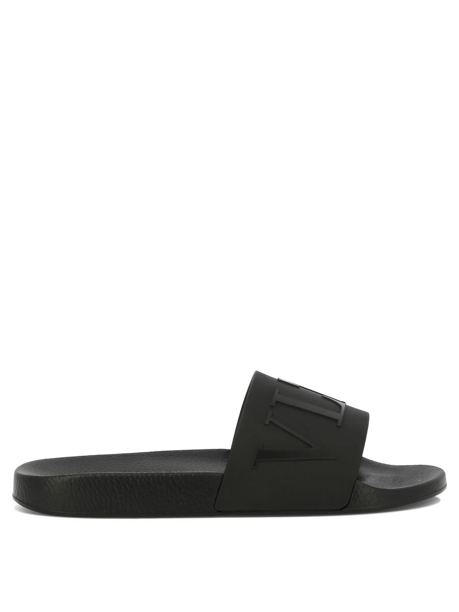 Shop Valentino Garavani "vlogo" Sandals In Black