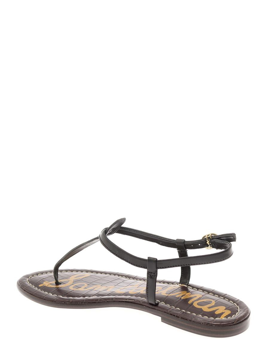 Shop Sam Edelman 'gigi' Black Thong Sandals In Leather Woman