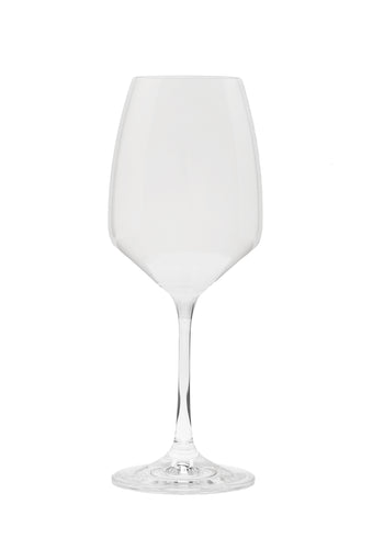 Set of 6 White V-Shaped Wine Glasses with Clear Stem