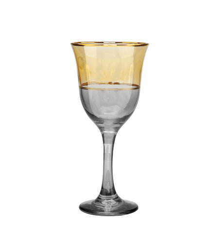 Classic Touch Black Stemmed Water Glasses, Set of 6