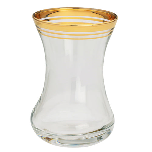 Set of 6 Water Glasses with Rich Gold Design – Classic Touch Decor