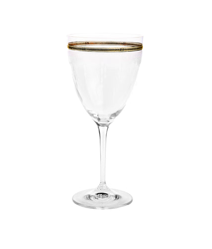 Classic Touch Set of 6 Water Glasses with Rich Design