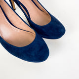 vince camuto blue suede heels