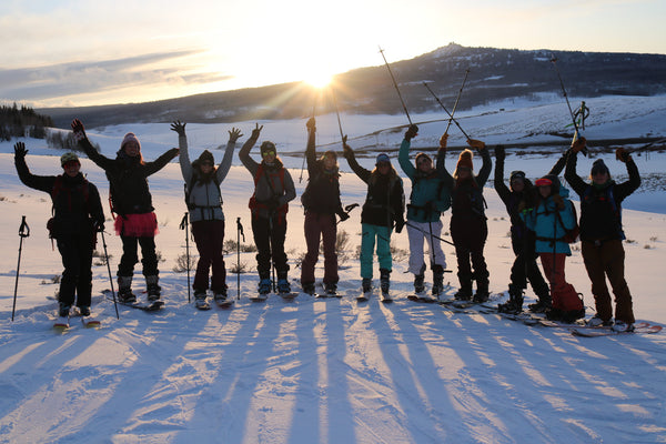 group of women in an avalanche class