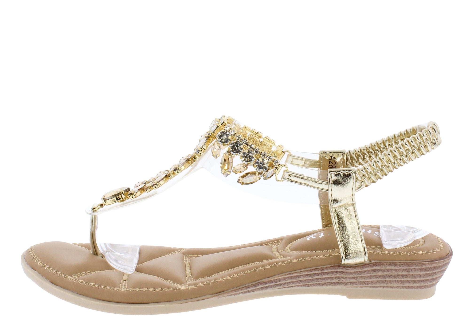 jeweled t strap sandal