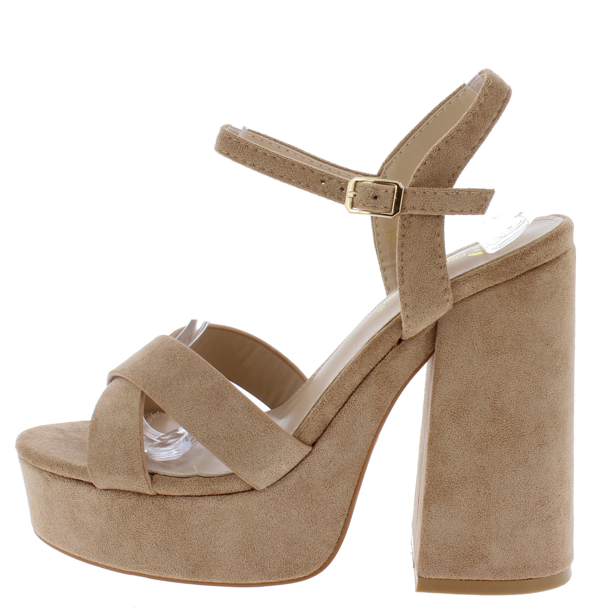 taupe platform heels