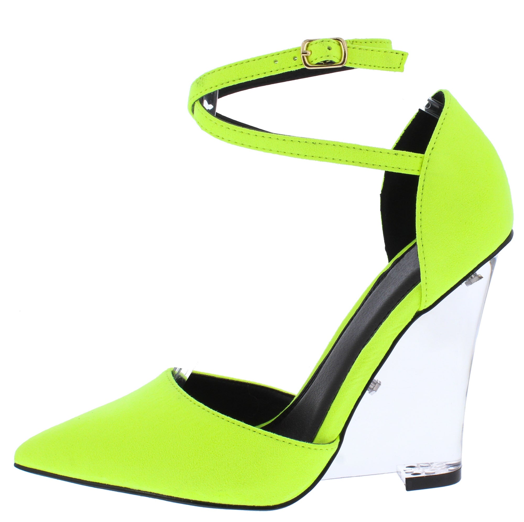 neon yellow pointed heels